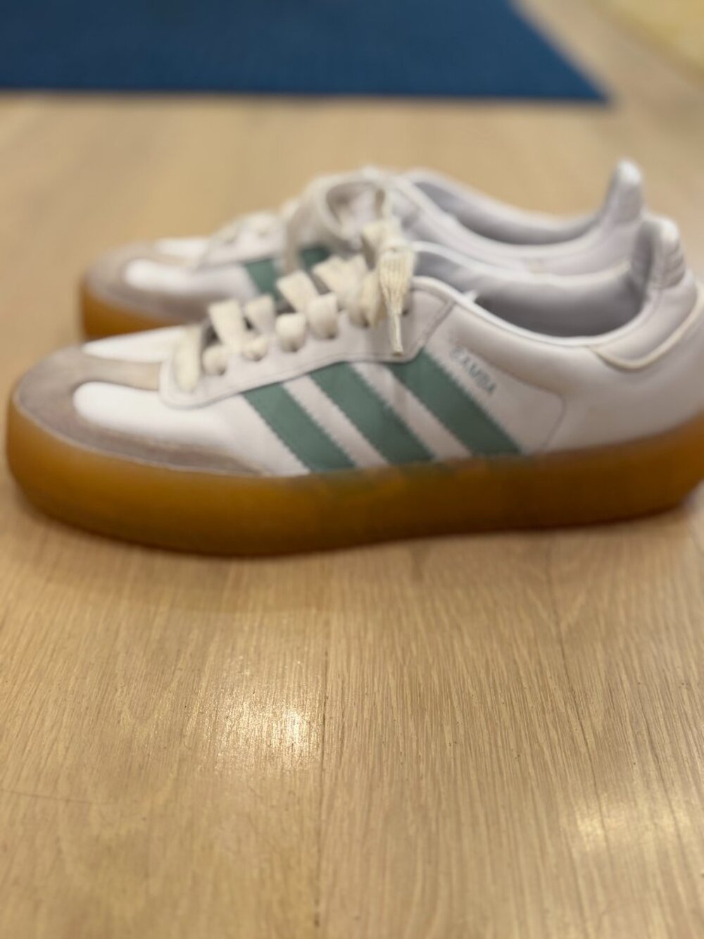 Adidas Samba Originals Sambae Women’s Size 5.5 White Wonder Blue-EUC